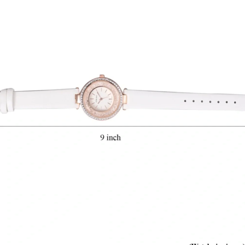 White Watch with White Austrian Crystals